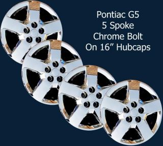 '07 08 Pontiac G5 Chrome 16" Hubcaps Wheel Covers Set 4