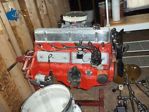 Chevy Nova Inline Six 250 Engine with Clifford Intake and Headers Edelbrock Carb