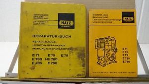 Hatz Diesel Motor Engine Repair Parts Manuals E71 E75 E79 E780 E786 HE780 E785