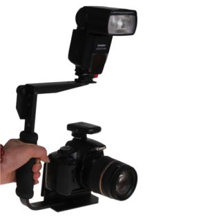 New Quick Flip Flash Bracket Grip Camera Flash Arm Holder Stand for Canon Nikon