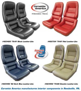 1979 1982 Corvette Leather Like Seat Covers Mounted on New Foam