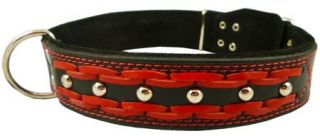 22" 27" Neck Size High Quality Braided Studded Real Leather Dog Collar XLarge