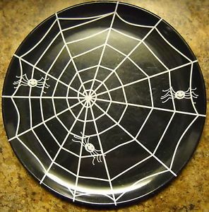 Pottery Barn Kids Pbk Happy Halloween Decor Spider Web Melamine Black Used Fun