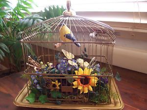 Vtg Antique Bird Cage Hendryx 1906 Victorian Brass Very Decorative w Clip Bird