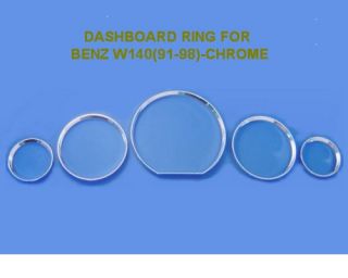 Mercedes Benz W140 R129 Chrome Gauge Dash Rings Dials