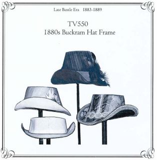Truly Victorian Ladies' 1880s Buckram Hat Frame in 4 Views Sewing Pattern TV550