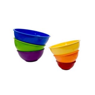 6 Peice Melamine Mixing Bowls Set Assorted Colors 6 Different Sizes