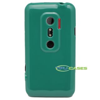 TPU Cases HTC EVO 3D Case Gloss Green Gel Skin Cover