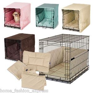 Pet Dreams Plush Cratewear Set Dog Crate Cover Bed Size XS XXL in 4 Colors