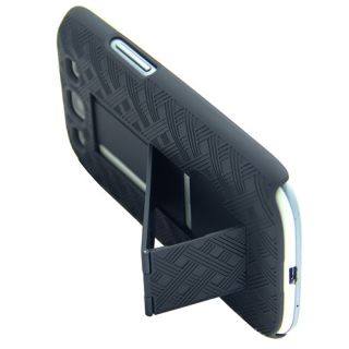 Shell Holster Combo Hard Stand Case for Samsung Galaxy S3 i9300 Black