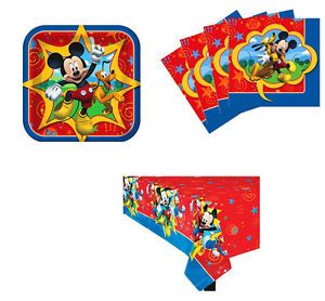 Mickey Mouse Birthday Party Supplies Kit Table Set for 16 24 or 32 Table Cover