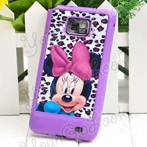 Disney Minnie Mouse Leopard TPU Case Cover for Samsung Galaxy S2 i9100 i777 at T