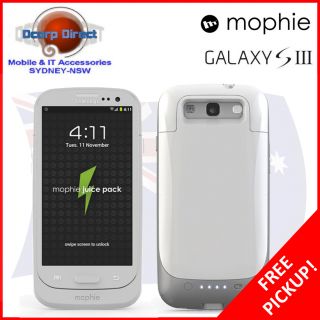 Genuine Mophie Juice Pack Battery Case for Samsung Galaxy S3 White