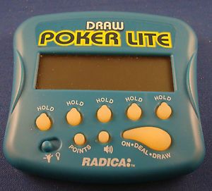 Radica Draw Poker Lite Electronic Handheld Game Casino Card LCD Toy Travel Light