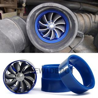 SUV Blue Double supercharger Turbine Turbo Charger Air Intake Fuel Saver Fan