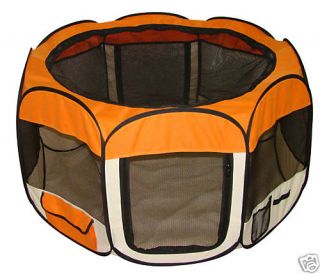 Orange Pet Tent Exercise Pen Playpen Dog Soft Crate S