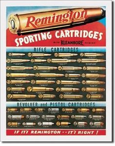 Remington Cartridges Tin Sign Duck Hunting Deer Bar Rifle Gun Metal Poster Ammo