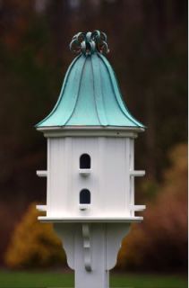 Fancy Home Products Birdhouse Patina Copper Curly Roof