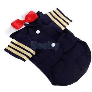 Pet Dog Puppy Sailor Costume Navy Suit Uniform Coat Clothes Apparel s M L XL New