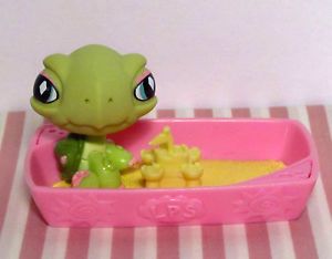 Littlest Pet Shop Bumpy Green Turtle Sand Box 504 Hasbro Toy Figure LPS