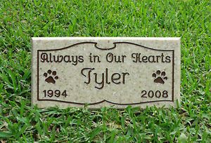 Custom Engraved Pet Memorial Headstone Cat or Dog Grave Garden Marker Plaque