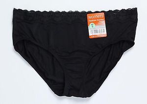 WARNERS Fashion Scoops Womens 8 Lace Hipster Panty Black Solid Underwear Panties