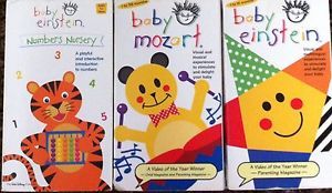 Lot of 3 Baby Einstein VHS Childrens Kids Movie Video Mozart Numbers Nursery
