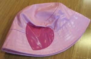 The Children's Place Vinyl Rain Hat Girls Pink Heart 18 24 Months Baby Toddler