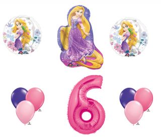 Rapunzel Tangled 6 6th Sixth Happy Birthday Balloon Party Set Disney Princess