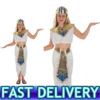 Childrens Girls Egyptian Princess Cleopatra Fancy Dress Costume 7 12 Years PM