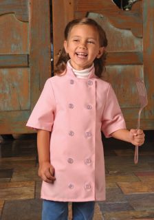 DayStar 955 Children's Short Sleeve Chef Coat for Kids Pink Made in The USA