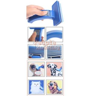 P4PM New Grooming Self Cleaning Pet Brush Dog Cat Grooming Trimmer Soft Pin