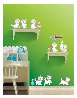 Marie Cat Kids Nursery Room Adhesive Removable Wall Decor Accents Stickers Decal