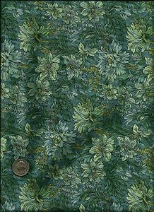 "Somerset" Print Aqua Floral on Drk Aqua or Lt Teal Fabric by Jinny Beyer RJR
