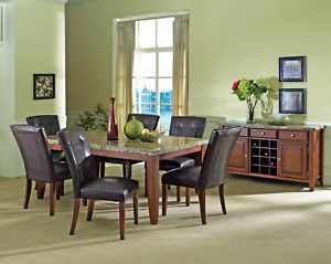 New Montibello Marble Top Dining Table w 6 Chairs