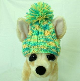 Pet Clothes Colorful Hand Knit Dog Hat for Small Dogs XS Size