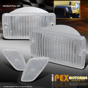 1997 2006 Jeep Wrangler TJ Front Clear Parking Signal Side Marker Lights by Depo