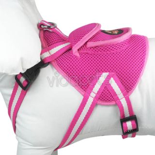 16 20" Hot Pink Backpack Dog Harness Adjustable Comfort Wrap Pet Collar Medium