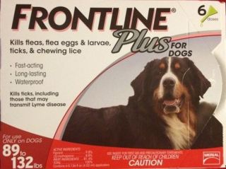Frontline Plus 89 132 lbs Flea and Tick Treatment 6 Month 643396060274