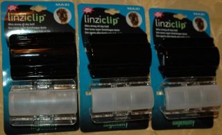 Lot of 6 Linziclip Hair Claw Clips Clamps Black White 3 1 8" 