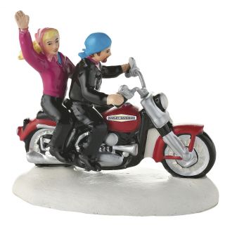 New Department 56 Harley Davidson Motorcycle Road Trip Couple Figurine
