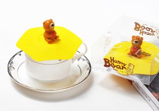 Cute Honey Bear Love Heart Silicone Airtight Cup Cover SEALED Coffee Mug Lid Cap