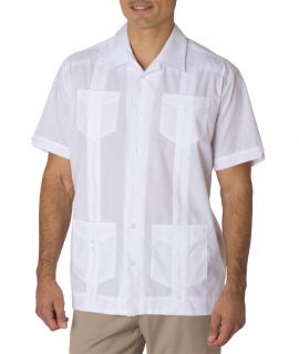 Cubavera Short Sleeve Traditional Guayabera Shirt Solid Dress Shirt Men's CM176