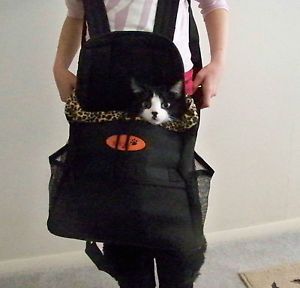 Ritzy Paw Small Pet Dog Puppy Cat Carrier Backpack Front Carrying Tote Black New
