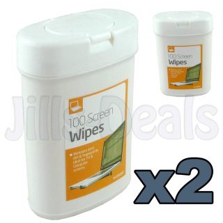 2pk Screen Wipes 100 Cleaner Wipes TV LED LCD Computer Monitor Laptop Phone