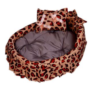Unique Handmade Leopard Square Dog Cat Pet Bed House Great Christmas Gift