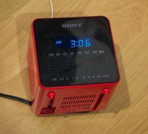 Sony Dream Machine Digital Alarm Clock Am FM Radio Red Cube Retro