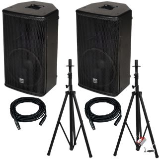 Gemini GVX 12P Powered Speaker System w Stands and Cable