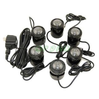Submersible 6 LED Pond Light Set for Underwater Fountain Fish Pond Water Garden
