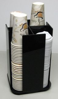 Cup Lid Spinning Coffee Dispenser Holder Condiment Caddy Rack Sugar Organizer